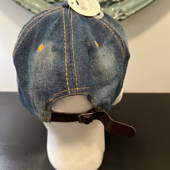 True Gear Denim Distressed KISS Band Bling Baseball Hat Cap New - Picture 3 of 16